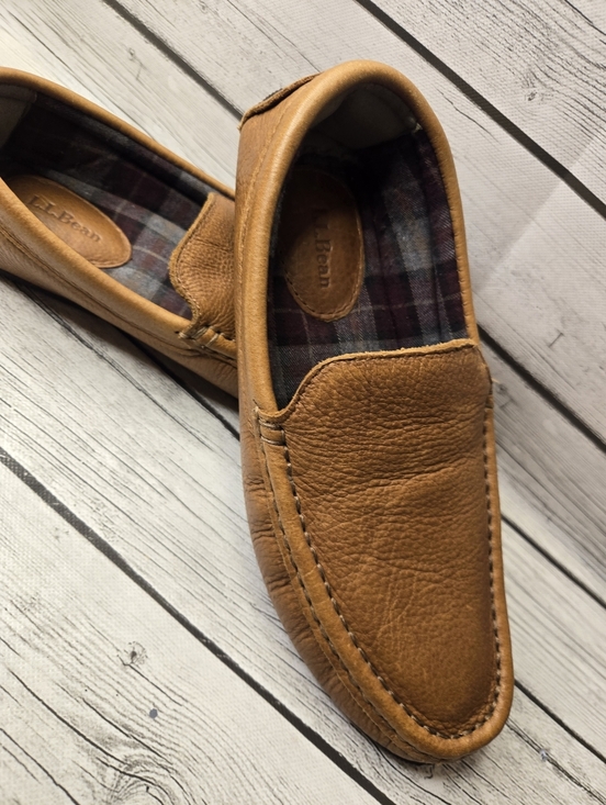 L.L. Bean Leather Slip On Loafers Men’s 8 Brown Moccasin Driving Shoes main image 7